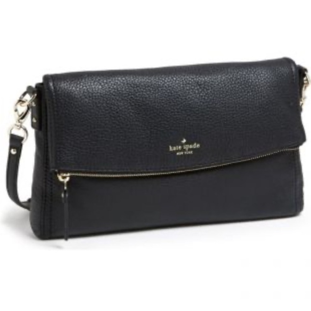 Kate Spade new york 'cobble hill - carson' crossbody black leather purse bag
